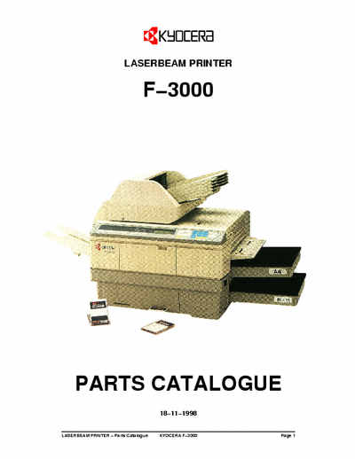 Kyocera F-3000 F−3000
LASERBEAM PRINTER Parts Catalogue